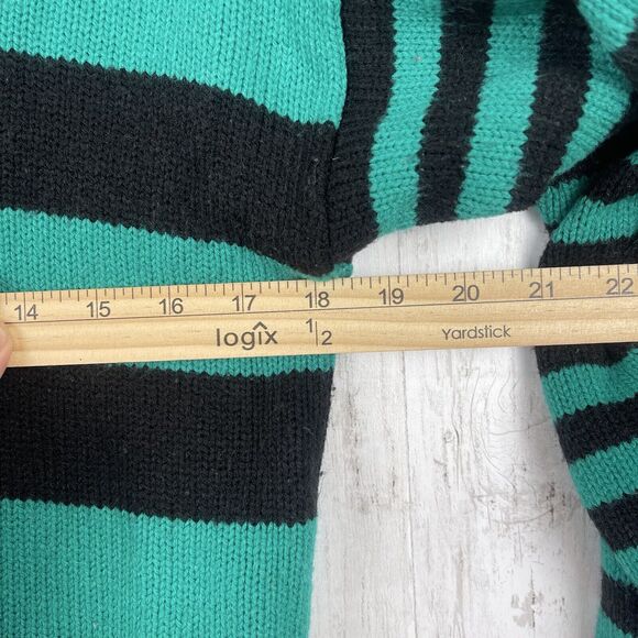 Vintage 80s Cherry Stix Limited CSL Sweater Women Small Stripe Green Black Retro - Picture 9 of 10